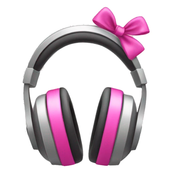Headphones with a pink bow on sides sticker