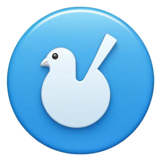 white tick in the middle of the blue circle sticker