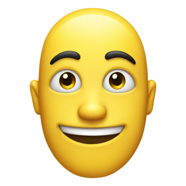 Yellow face facing the side, one eye side eyeing and a straight smile to the side  sticker