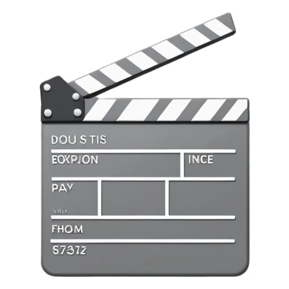 minimalist movie clapperboard with single diagonal line and thin geometric outline sticker