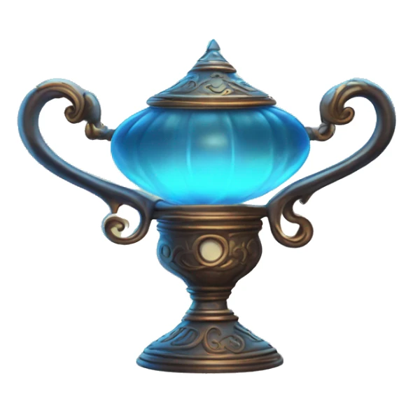 glowing magic lamp with a wisp of smoke curling out sticker