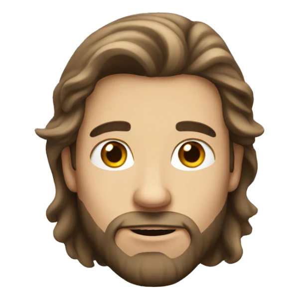 White man with long brown hair sticker