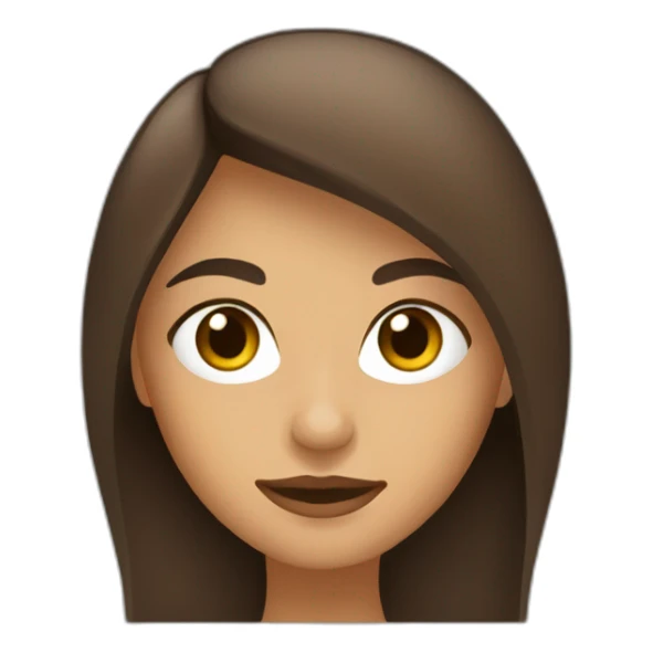 chica de ojos marrones y pelo largo castaño oscuro sticker