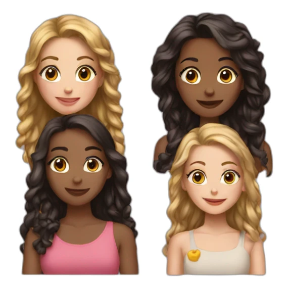 6 girls friends sticker