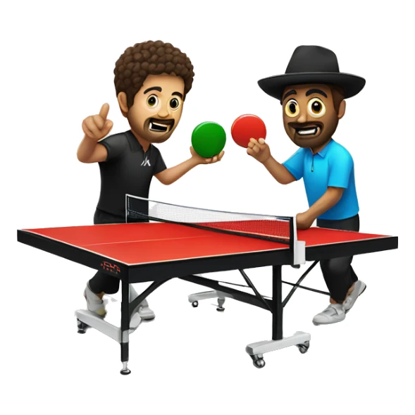 Jew and Mexican playing table tennis sticker