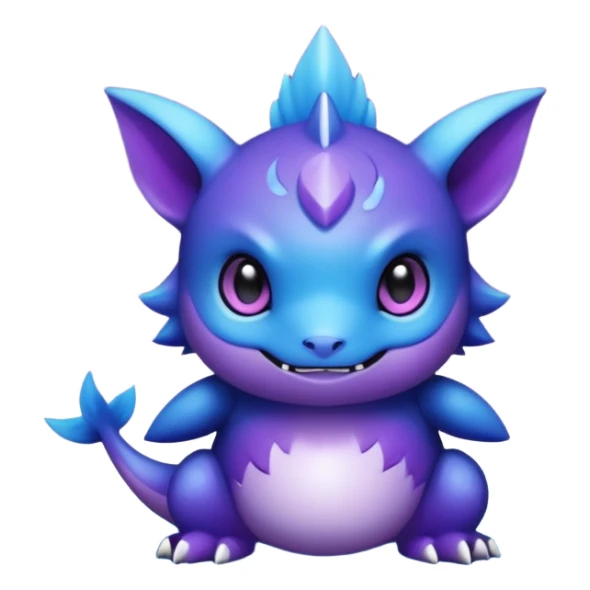 Kawaii Edgy Dark Pretty Beautiful Aesthetic Water-Gradient Fakémon-Digimon-creature sticker