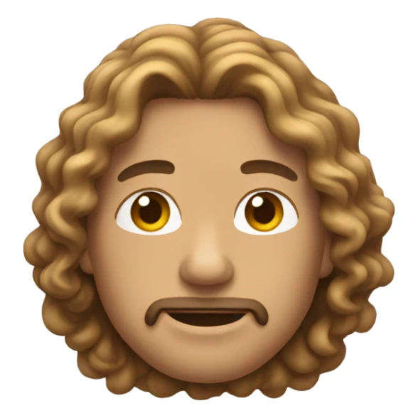 Guy with long curly hair up to shoulders sticker