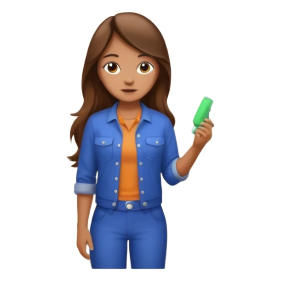 beautiful girl with long brown hair constructing new bathroom area with new shower and amenities  sticker