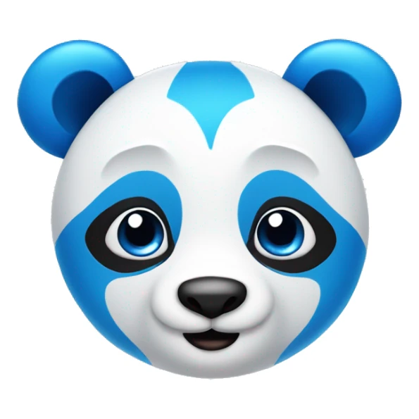 bright blue panda with hearts for eyes sticker