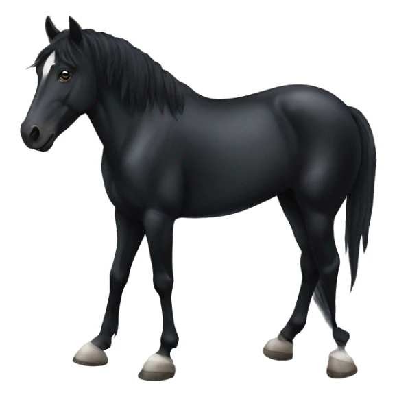 a completely black horse, with black hooves sticker