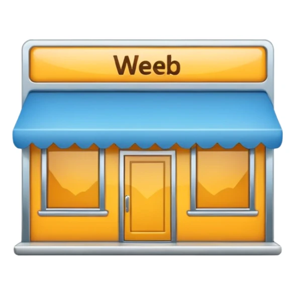 Emoji for an e-commerce marketplace: a web storefront, digital shop, or online shopping symbol. sticker