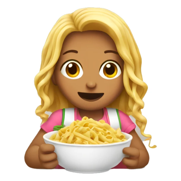 girl eating pasta  sticker