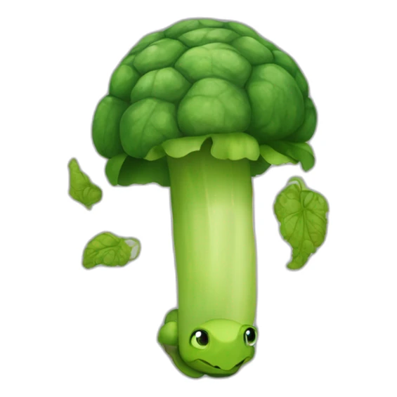 Tortue qui mange un brocolis sticker