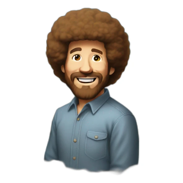 Bob ross painting picture sticker