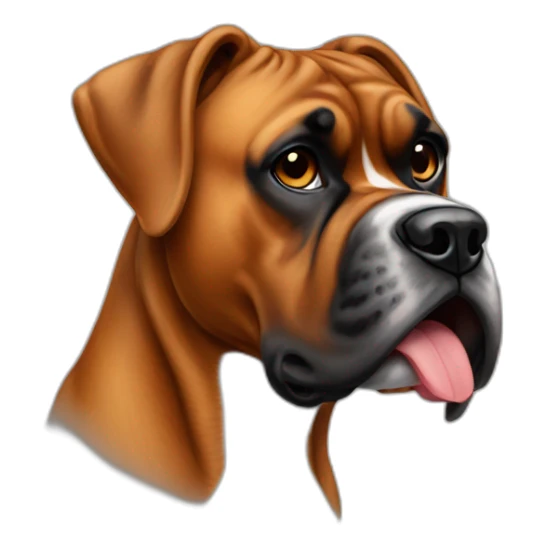 German boxer with an extremely long tongue, no white marks sticker