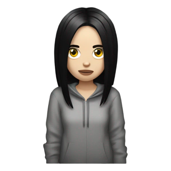 Billie Eilish with black hair sticker