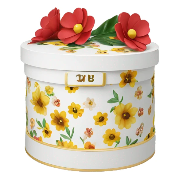 latona flowers hat box with logo sticker