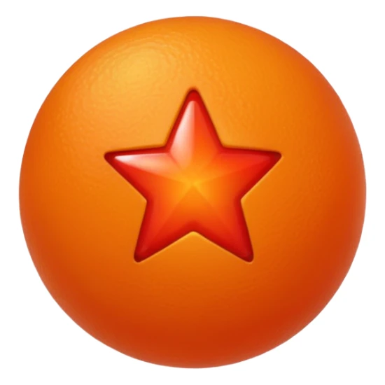 Oreange colour ball in side the red colour star sticker