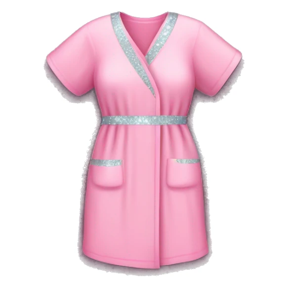 Pink hospital gown with glitter sticker