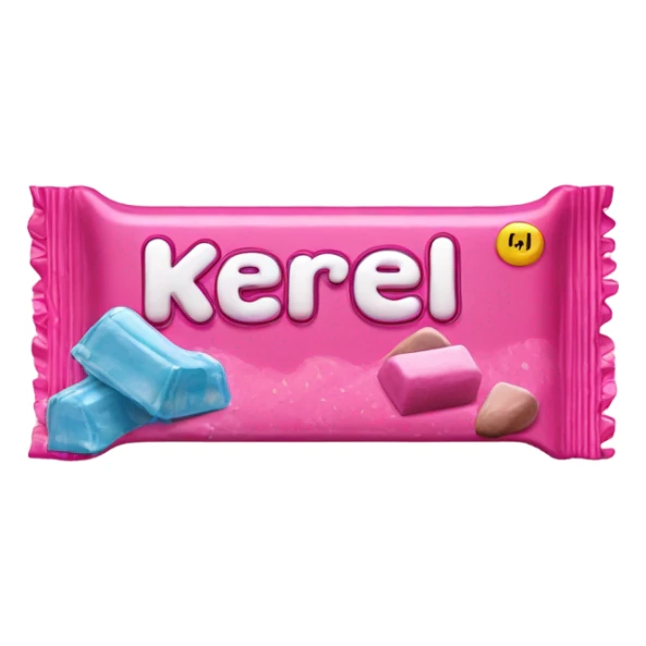 pink candy bar with the inscription kerlli sticker