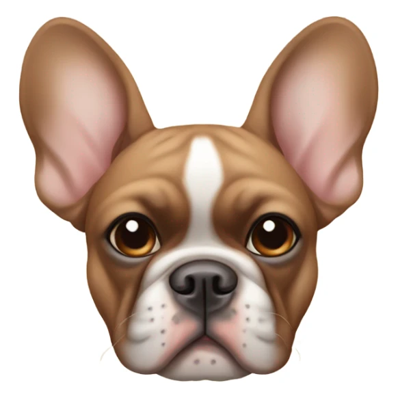 Brown French bulldog with ears that lay flat sticker