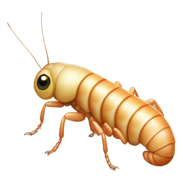 Beige Grasshopper centipede prawn adorable eyes long antennae sticker