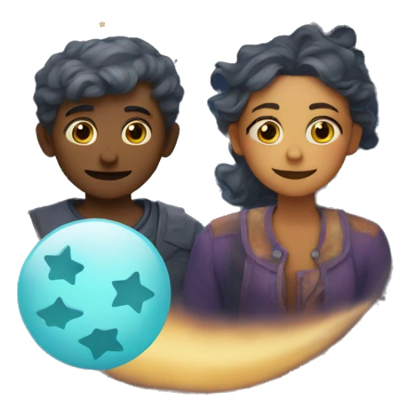 Stars and a moon  sticker