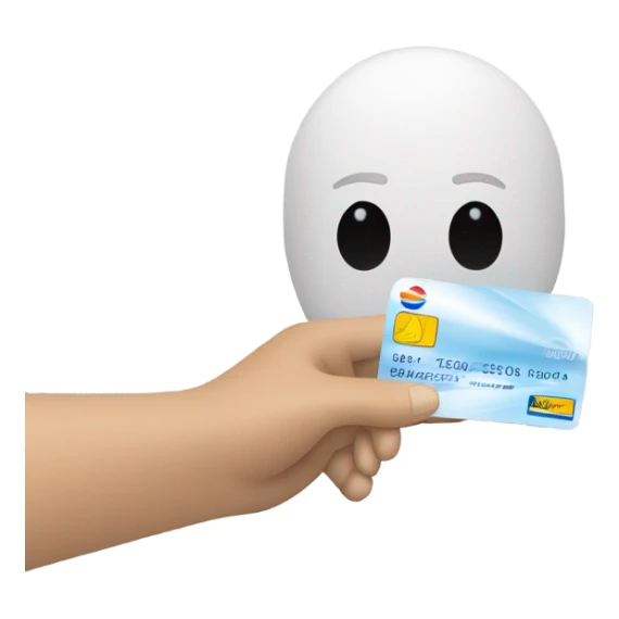 white hand with credit card from visa sticker