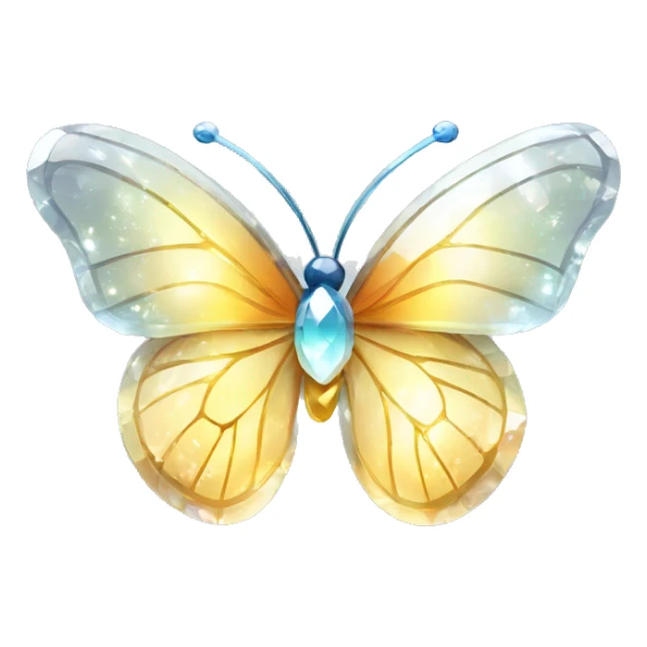Shiny sparkly glass crystal butterfly sticker