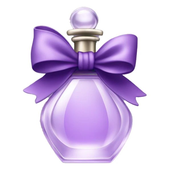Light purple dainty perfume bottle with dark purple bow sticker