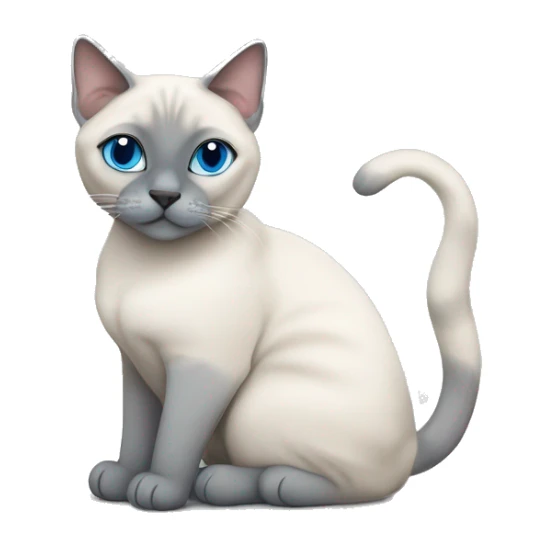 Fat Blue Tabby Point siamese cat love around sticker