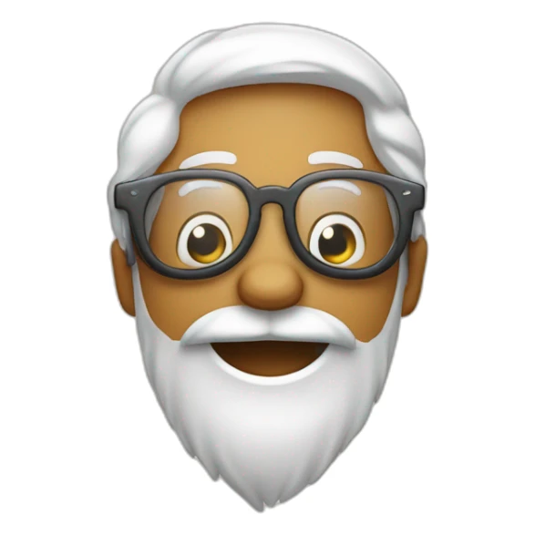Pelo y barba blanca con gafas sonriendo sticker