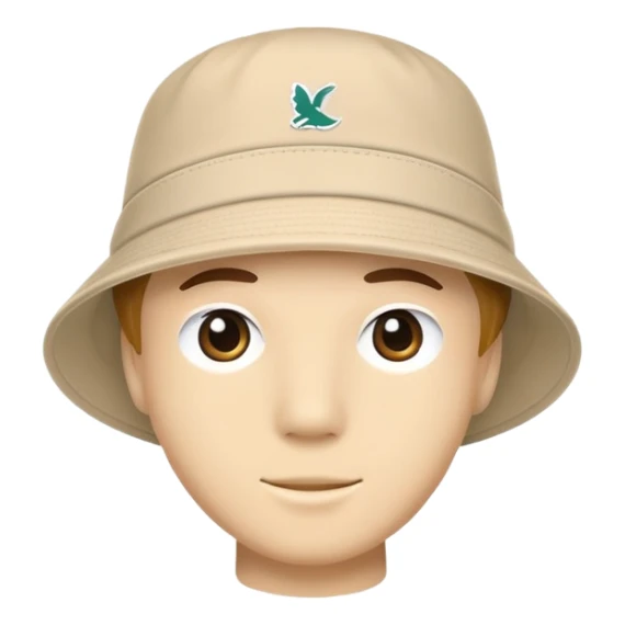 Beige Kangol bucket hat, light tan color, casual headwear sticker