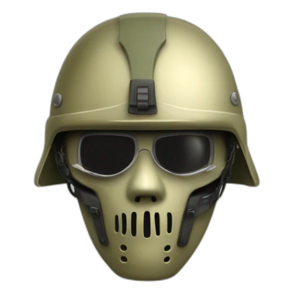 Masque  squelette et deux yeux casque militaire sérieux sticker