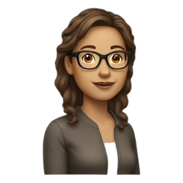 42 year old woman brown hair glasses sticker