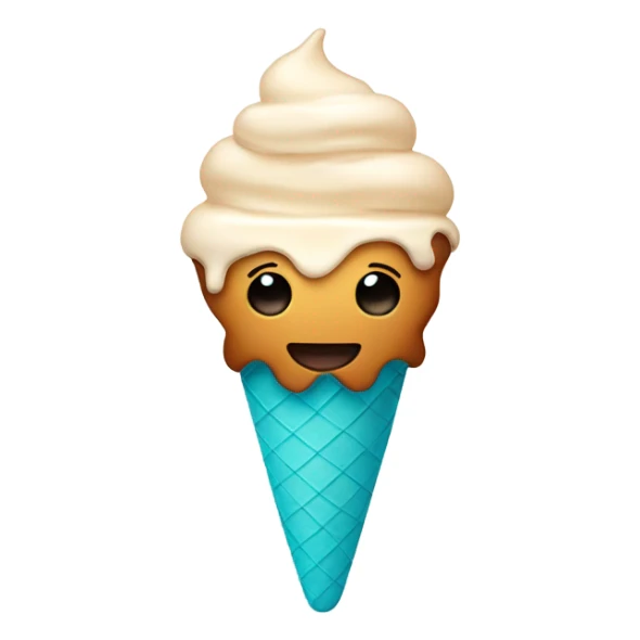Face with ice cream upside down with skin color sticker