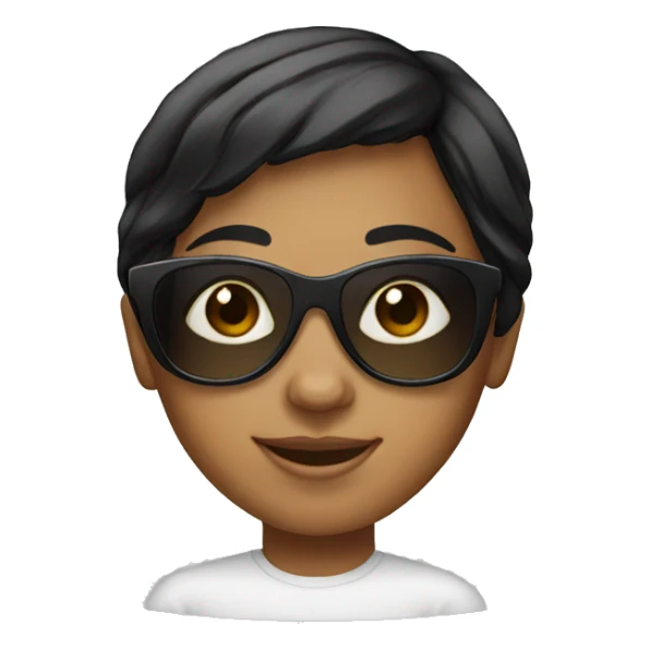 black haired girl smiling with sunglasses  sticker