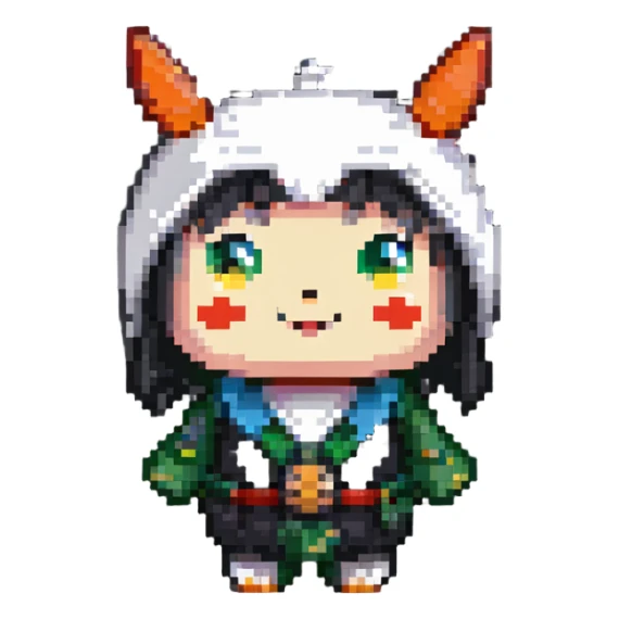 simple Japanese mascot character with soft appearance sticker