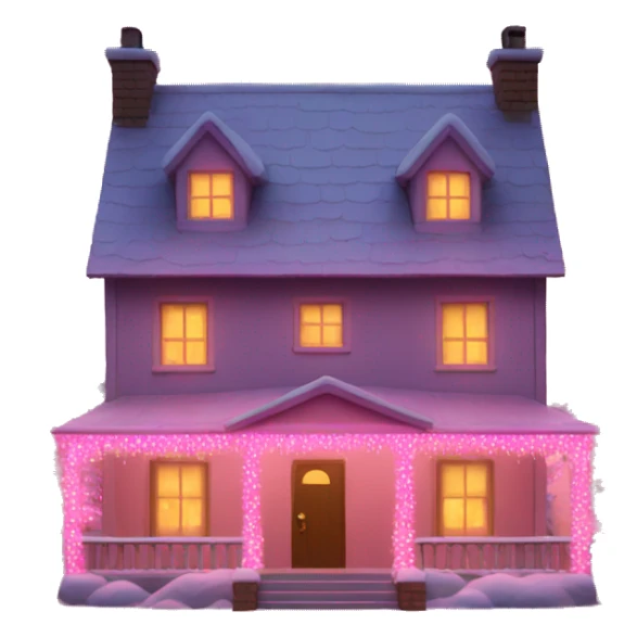 House with pink Christmas lights  sticker