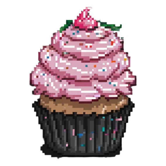 cupcake with pink icing and sprinkles sticker