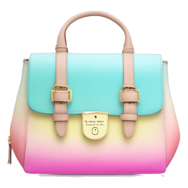 Realistic pastel ombre Kate Spade satchel purse Isolated.  sticker