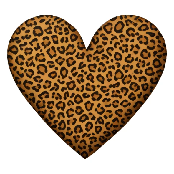 Leopard print heart sticker