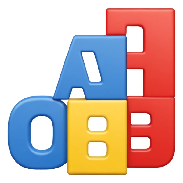 playful block-style letters A, B, C in primary colors sticker