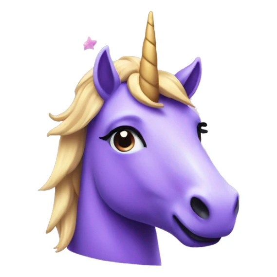 Purple unicorn with stars sticker