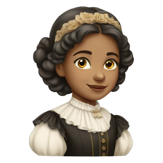 light-skinned young girl in 19th century costume sticker