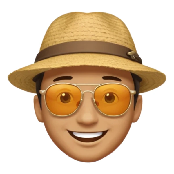 man happy satisfied with floatin arround sticker