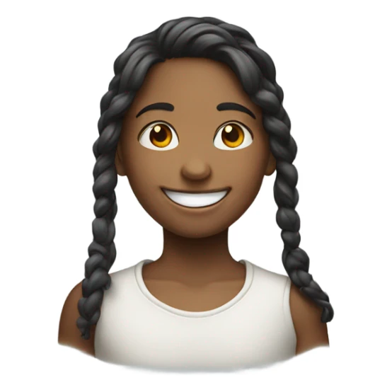 smiling girl with boy sticker