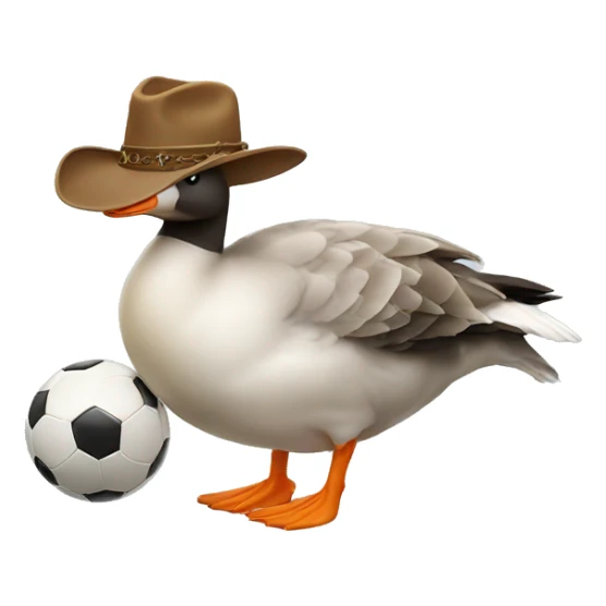 Goose with cowboy hat and soccer ball sticker