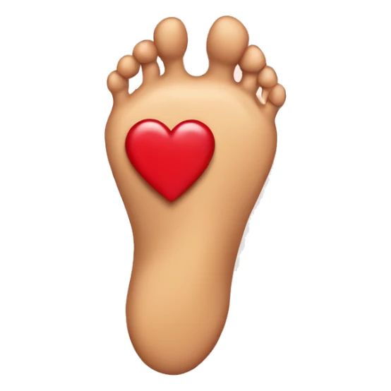 Foot in shape of heart sticker