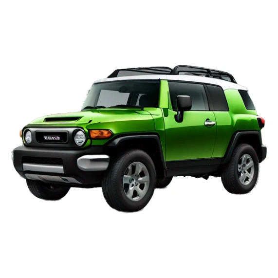 Green FJ Cruiser cruiser with black wheels sticker